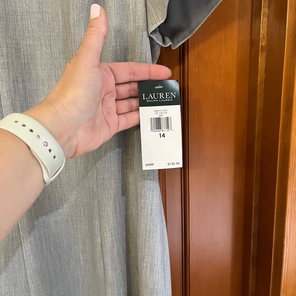 Ralph Lauren Light Gray Midi A-Line Dress - Picture 4 of 5